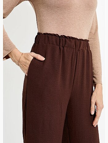 Pantalones de crepé fluidos de pierna ancha - Afibel