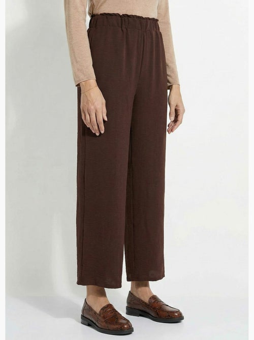 Pantalones de crepé fluidos de pierna ancha - Afibel - Kiabi