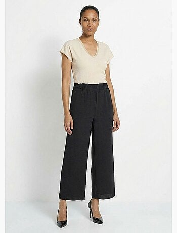 Pantalones de crepé fluidos de pierna ancha - Afibel