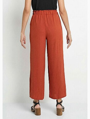 Pantalones de crepé fluidos de pierna ancha - Afibel