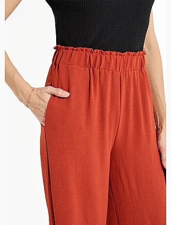 Pantalones de crepé fluidos de pierna ancha - Afibel