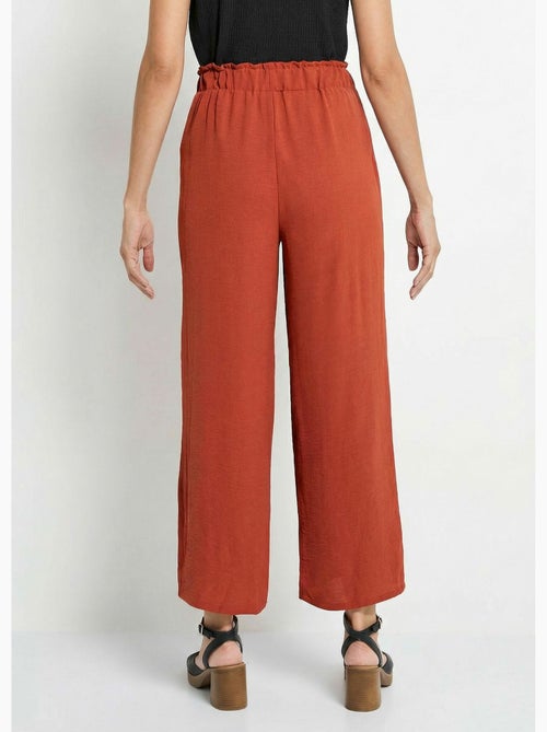 Pantalones de crepé fluidos de pierna ancha - Afibel - Kiabi