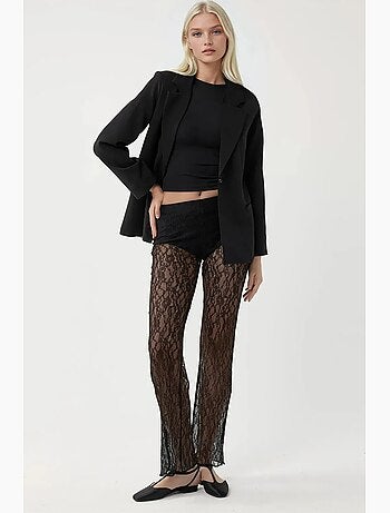 Pantalones de encaje acampanados de cintura alta hiccup