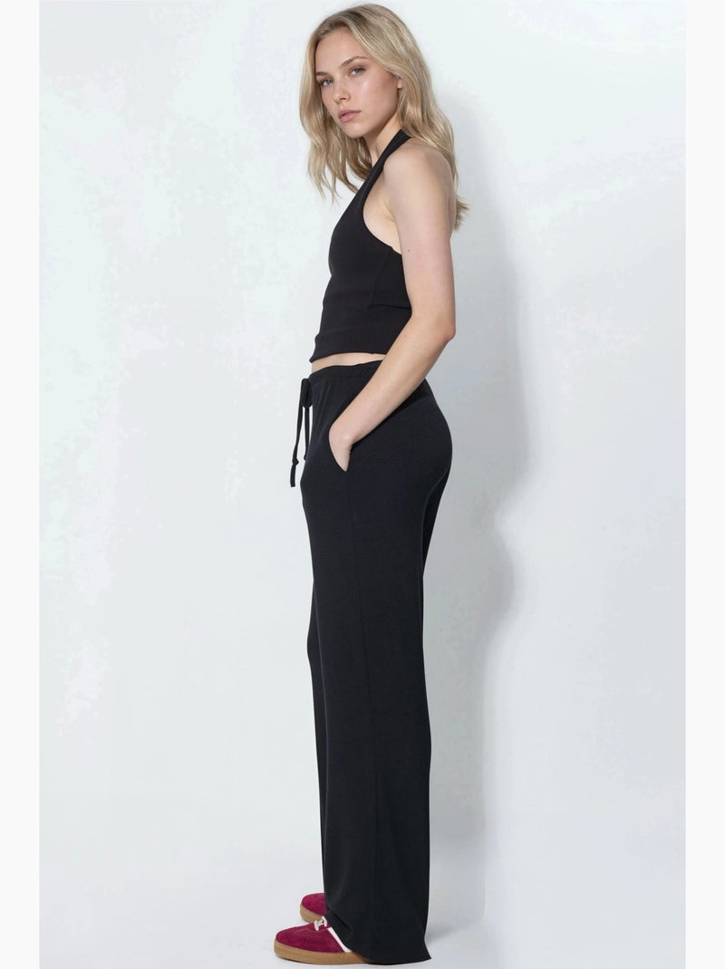 Pantalones de jersey de pierna ancha busem Negro - Kiabi