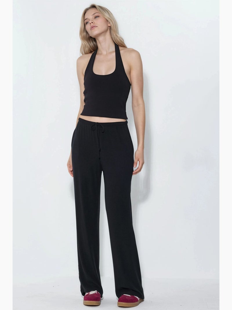 Pantalones de jersey de pierna ancha busem Negro - Kiabi