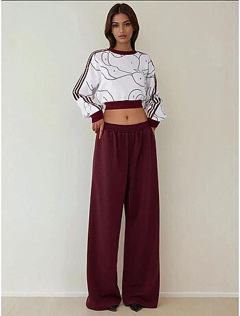 Pantalones de jersey de pierna ancha con cintura elástica hiccup