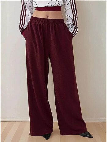 Pantalones de jersey de pierna ancha con cintura elástica