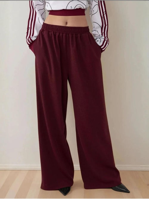 Pantalones de jersey de pierna ancha con cintura elástica - Kiabi Pantalones de jersey de pierna ancha con cintura elástica - Kiabi