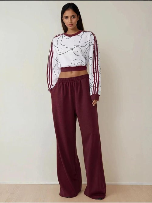 Pantalones de jersey de pierna ancha con cintura elástica - Kiabi Pantalones de jersey de pierna ancha con cintura elástica - Kiabi