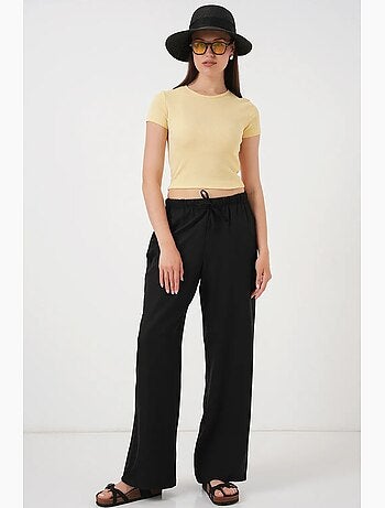 Pantalones de lino de pierna ancha bdart