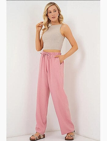 Pantalones de lino de pierna ancha bdart