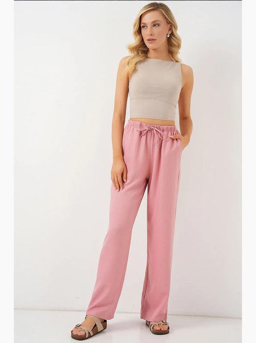 Pantalones de lino de pierna ancha bdart - Kiabi Pantalones de lino de pierna ancha bdart - Kiabi