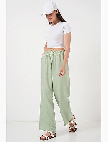 Pantalones de lino de pierna ancha bdart