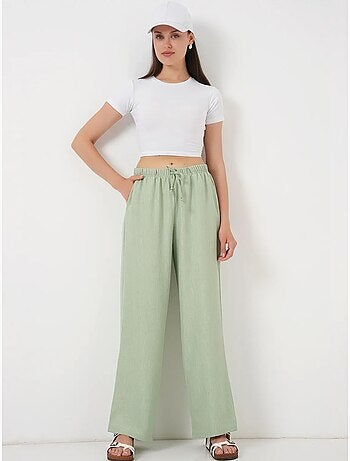 Pantalones de lino de pierna ancha bdart
