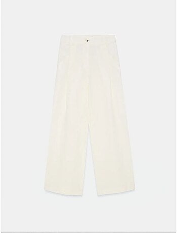 Pantalones de lino de tiro alto y pernera ancha dilvin