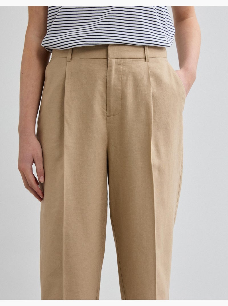 Pantalones de lino, MO Fashion Beige - Kiabi
