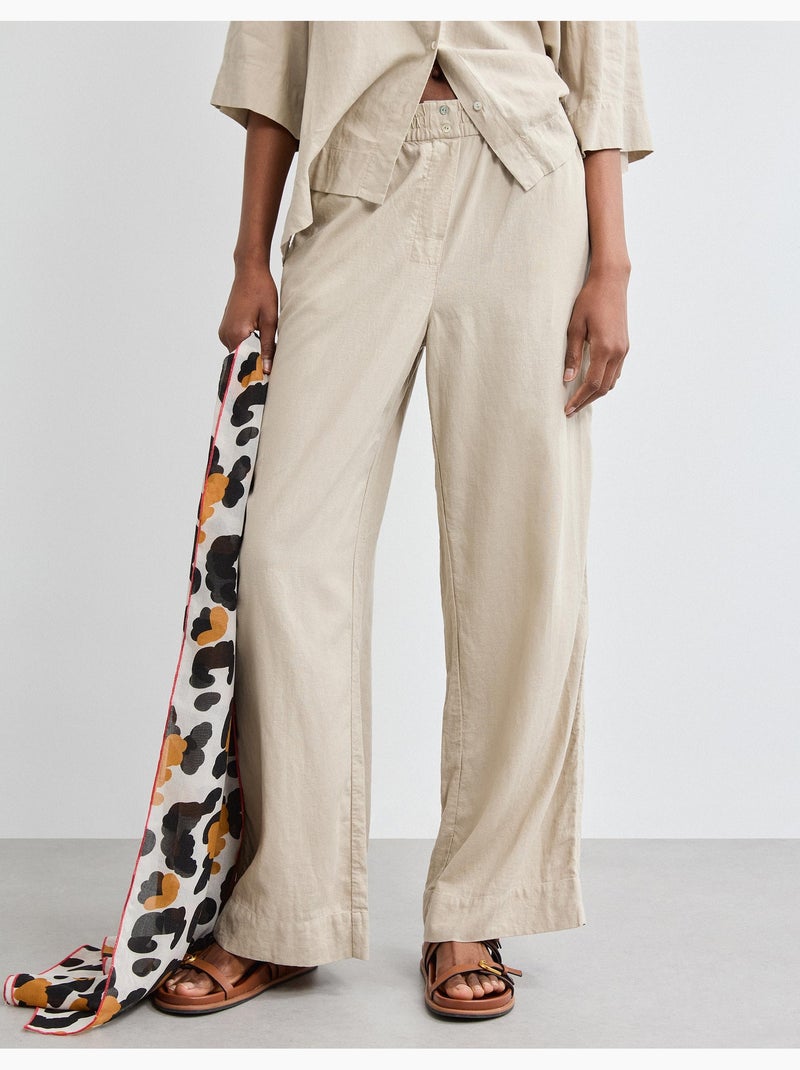 Pantalones de lino, MO Fashion Beige - Kiabi