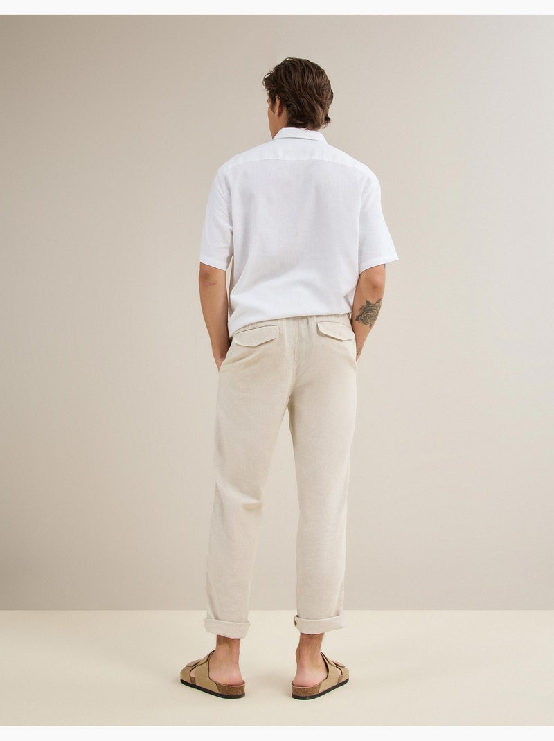 Pantalones de lino, MO Fashion Beige - Kiabi