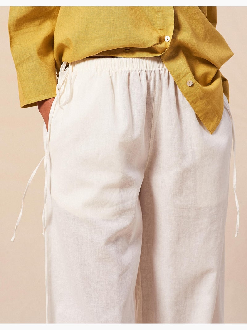 Pantalones de lino, MO Fashion Blanco - Kiabi