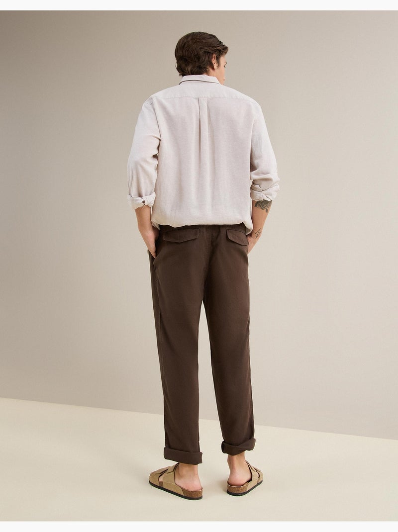 Pantalones de lino, MO Fashion Marrón - Kiabi