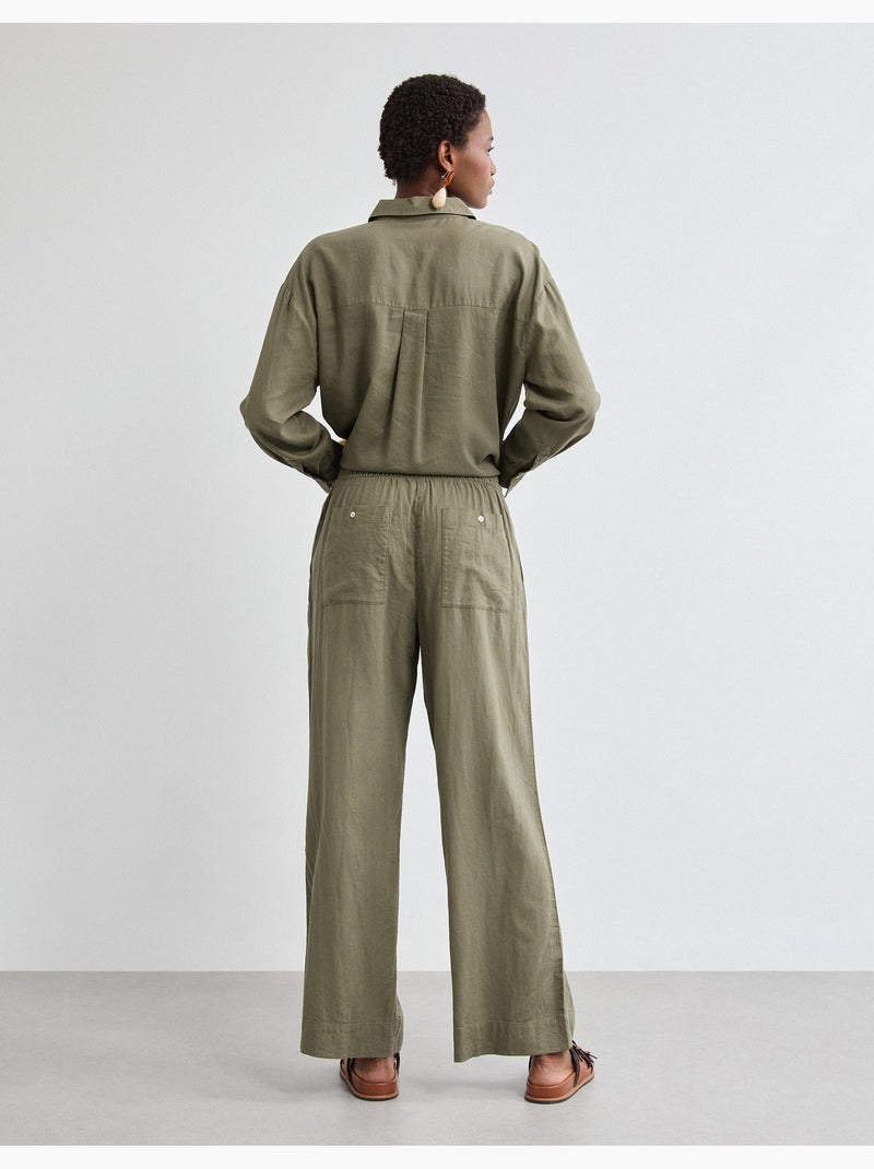 Pantalones de lino, MO Fashion Verde - Kiabi