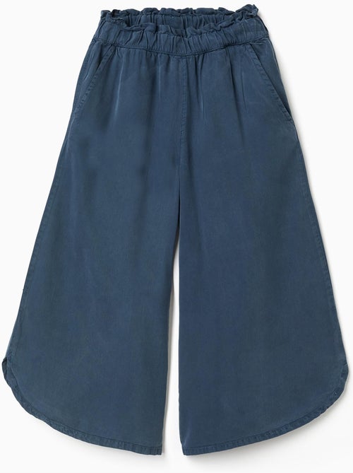 Pantalones de lyocell de pierna ancha con cintura elástica - Kiabi