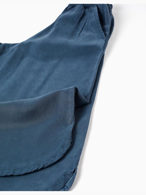 Pantalones de lyocell de pierna ancha con cintura elástica - Kiabi