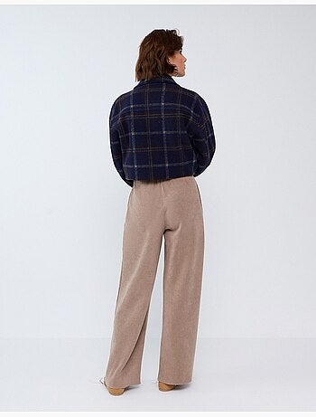 Pantalones de malla de pierna ancha con entrelazado, mo fashion