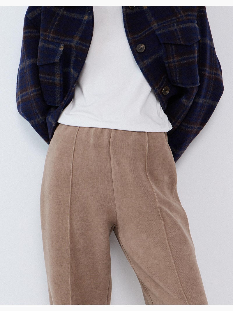 Pantalones de malla de pierna ancha con entrelazado, mo fashion Beige - Kiabi