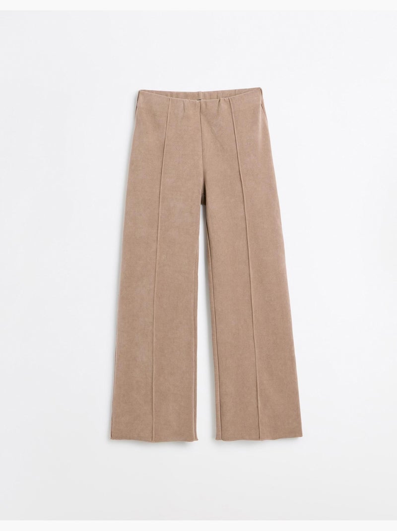 Pantalones de malla de pierna ancha con entrelazado, mo fashion Beige - Kiabi