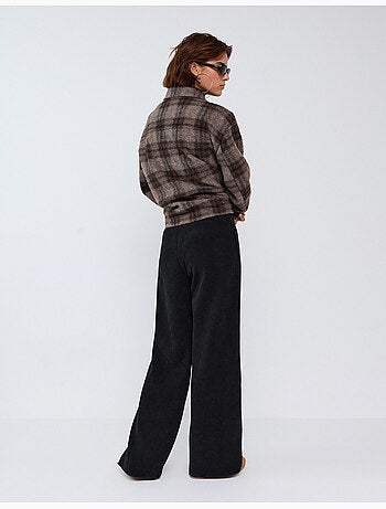 Pantalones de malla de pierna ancha con entrelazado, mo fashion