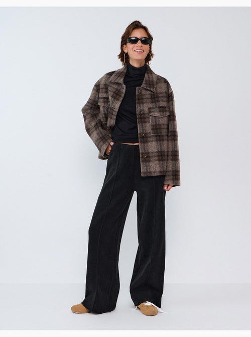 Pantalones de malla de pierna ancha con entrelazado, mo fashion - Kiabi