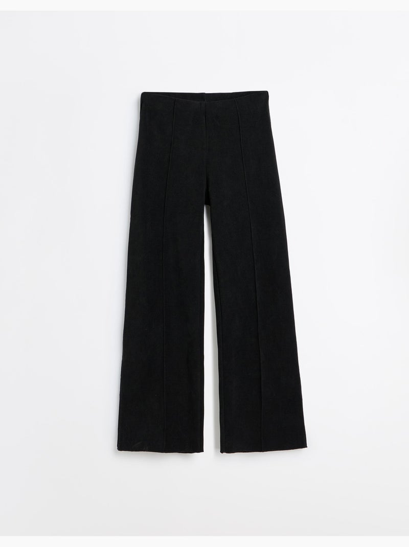 Pantalones de malla de pierna ancha con entrelazado, mo fashion Negro - Kiabi
