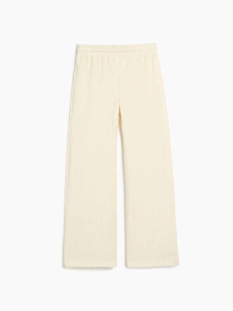 Pantalones de malla de pierna ancha, mo fashion Beige - Kiabi
