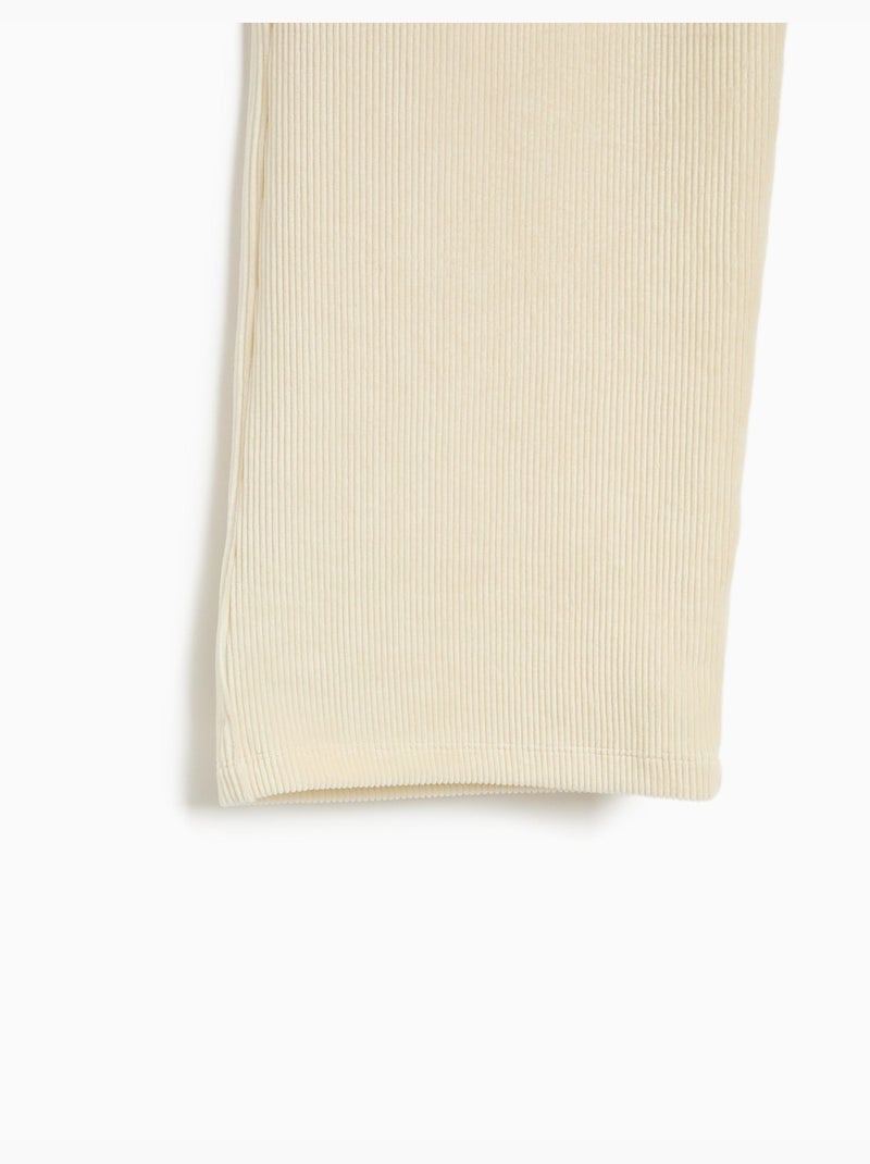 Pantalones de malla de pierna ancha, mo fashion Beige - Kiabi