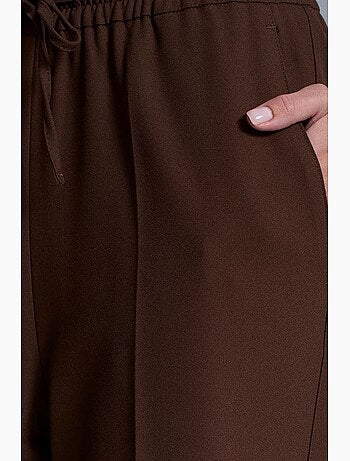 Pantalones de mujer de crepé de pernera recta dilvin