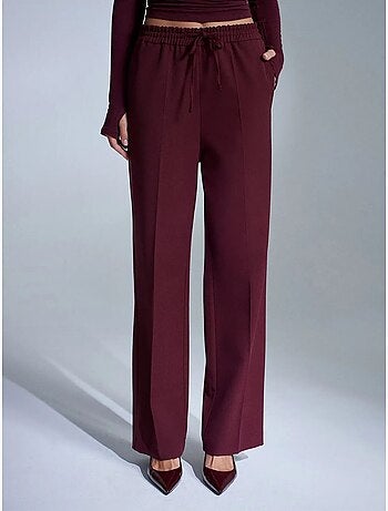 Pantalones de mujer de crepé de pernera recta dilvin
