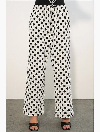 Pantalones de mujer de lunares de pernera ancha bdart