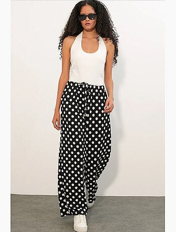 Pantalones de mujer de lunares de pernera ancha bdart