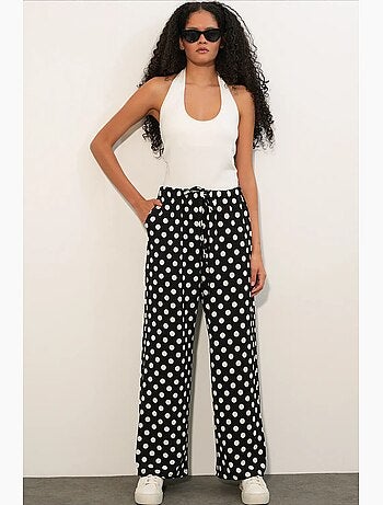 Pantalones de mujer de lunares de pernera ancha bdart