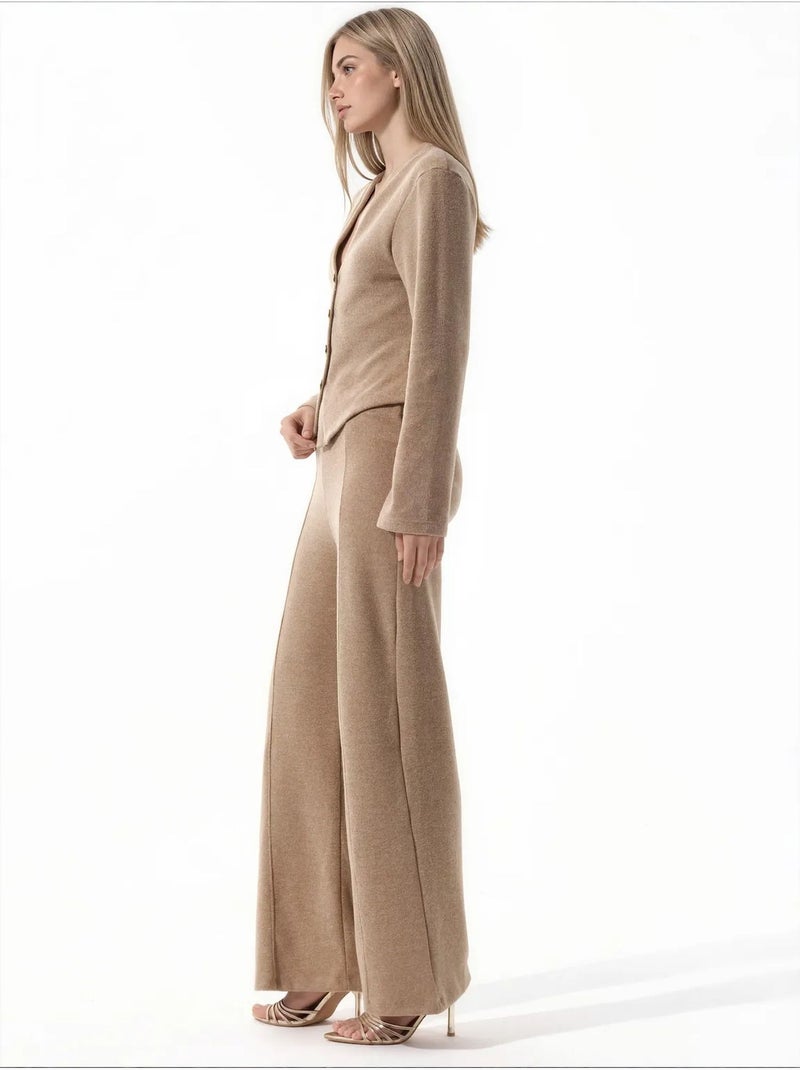 Pantalones de mujer de mezcla de algodón busem Beige arcilla - Kiabi