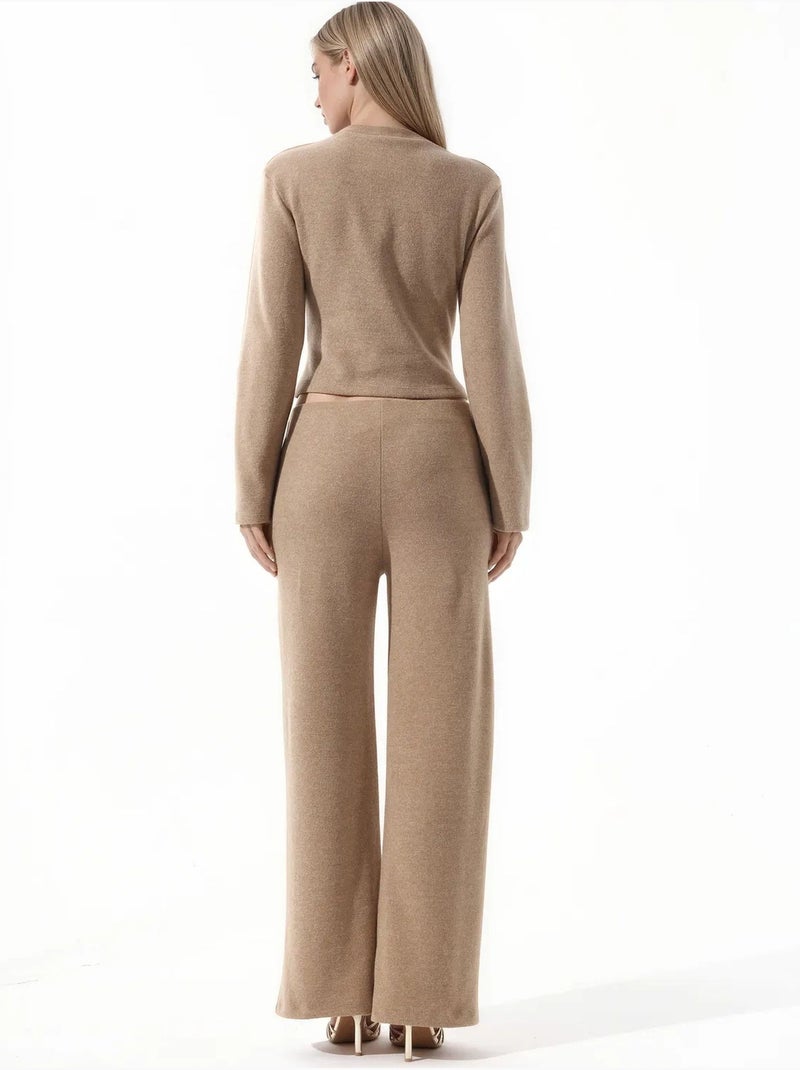 Pantalones de mujer de mezcla de algodón busem Beige arcilla - Kiabi