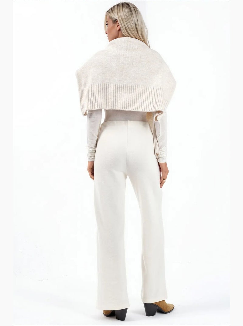 Pantalones de mujer de mezcla de algodón busem Crema - Kiabi