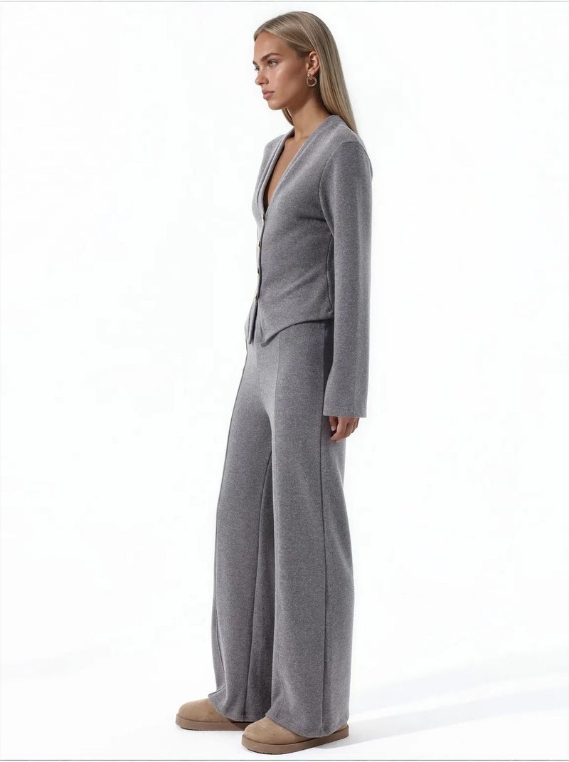Pantalones de mujer de mezcla de algodón busem Gris - Kiabi