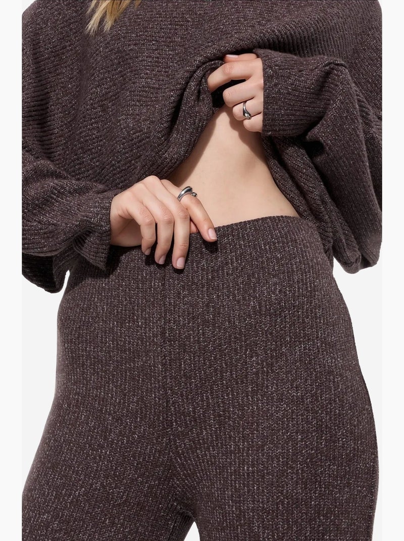 Pantalones de mujer de mezcla de algodón busem Marrón oscuro - Kiabi