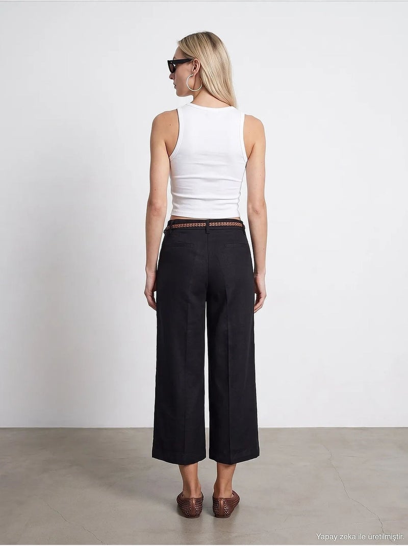 Pantalones de mujer de mezcla de lino dilvin Negro - Kiabi