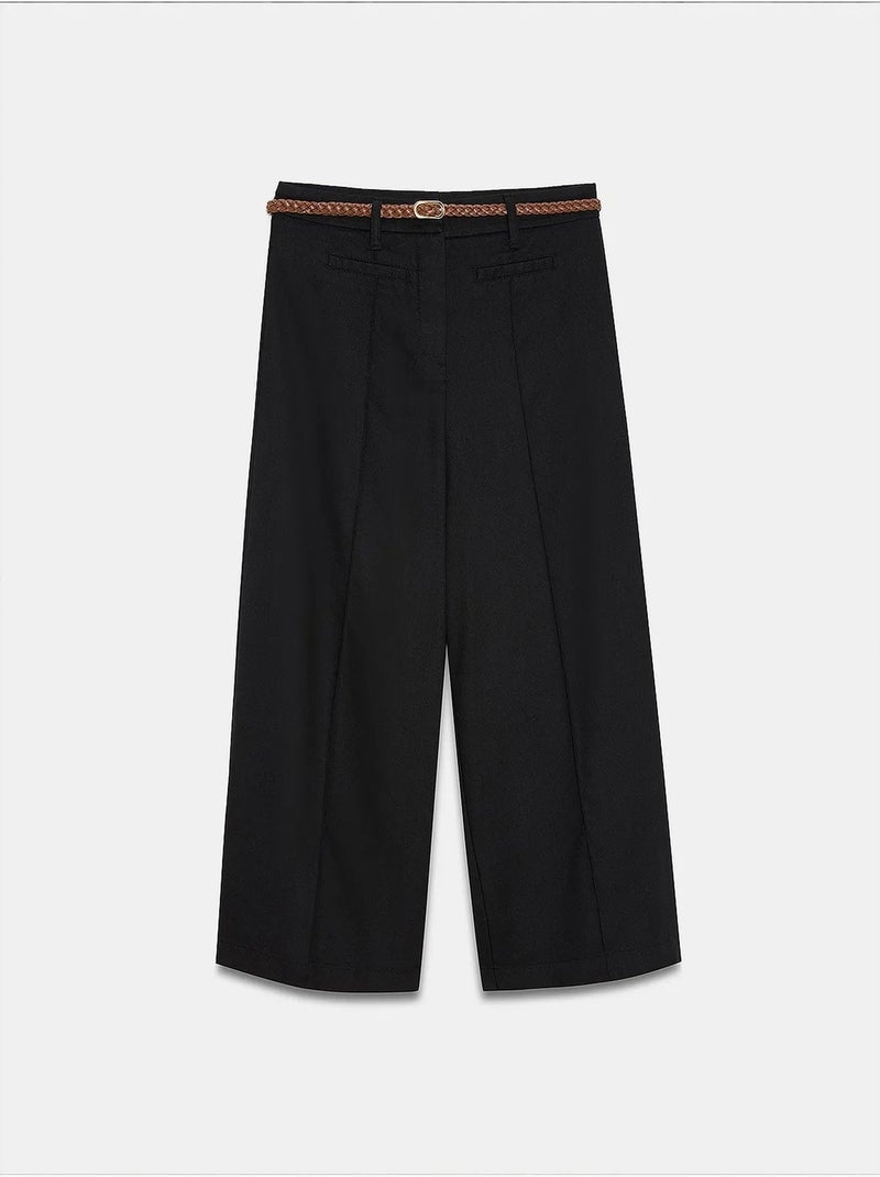 Pantalones de mujer de mezcla de lino dilvin Negro - Kiabi