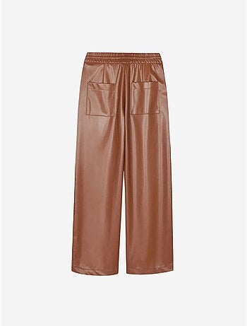 Pantalones de mujer de pernera ancha de polipiel dilvin
