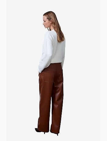 Pantalones de mujer de pernera ancha de polipiel dilvin