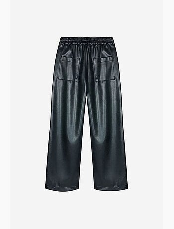 Pantalones de mujer de pernera ancha de polipiel dilvin